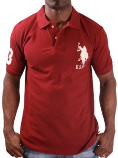 US Polo Assn USPA Men's Solid Polo Shirt Big Pony Red Size XL at  Mens Clothing store