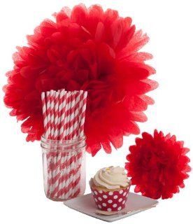 Dress My Cupcake Dessert Table Party Bundle, Mini, Red Polka Dot: Kitchen & Dining