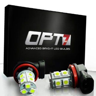OPT7 5202 Advanced Bright 13 SMD LED Fog Light Bulbs   10000K Deep Blue   Plug n Play (Pack of 2): Automotive