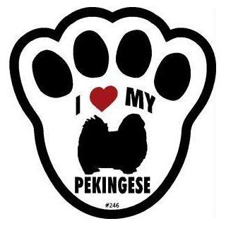 I Love My Pekingese Dog Pawprint Window Decal w/Suction Cup: Pet Supplies