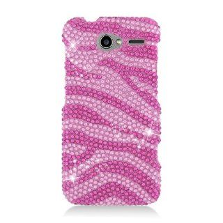 Eagle Cell PDMOTXT901S302 RingBling Brilliant Diamond Case for Motorola Electrify M XT901   Retail Packaging   Hot Pink Zebra: Cell Phones & Accessories