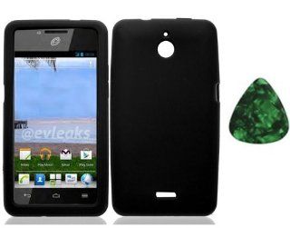 For Huawei Valiant Y301 / Huawei Ascend Plus H881c / Huawei Ace Silicone Jelly Skin Cover Case Black + Free Green Stone Pry Tool: Cell Phones & Accessories