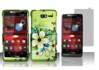 Hawaiian Flower Protector Faceplate Hard Shell Cover Phone Case + Screen Protector for Motorola DROID RAZR M XT907 Cell Phones & Accessories