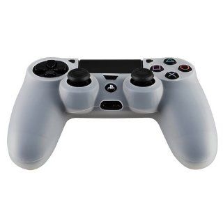 Pythons Soft Silicone Skin Case Compatible with Playstation4 PS4 Controller  Clear White: Video Games