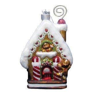 Kurt Adler Noble Gems Gingerbread House Ornament, 5.375 Inch   Decorative Hanging Ornaments