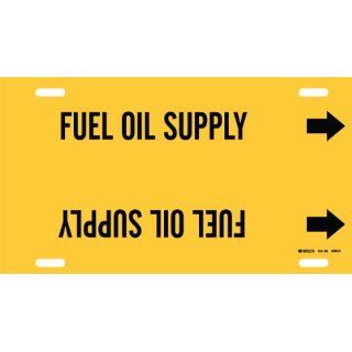 Brady 4065 H Brady Strap On Pipe Marker, B 915, Black On Yellow Printed Plastic Sheet, Legend "Fuel Oil Supply" Industrial Pipe Markers