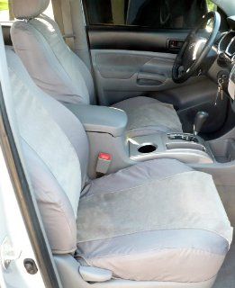 Exact Seat Covers, T915 C8/V7, Custom Exact Seat Covers Designed For 2005 2008 Toyota Tacoma TRD Front Sport Bucket Seats, Gray Waterproof Endura with Gray Foam Backed Velour Inserts Automotive