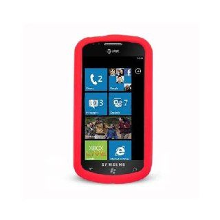 Samsung Focus i917 SGH I917 Red Soft Silicone Gel Skin Cover Case Cell Phones & Accessories