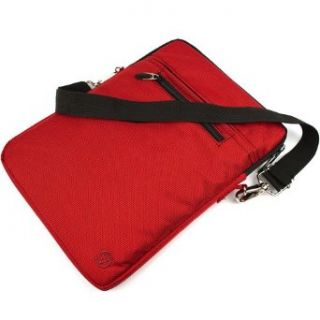 Red Large Hydei Edition Nylon Sleeve Carrying Case Bag with Removable Shoulder Strap and Elegant Chrome Metal Latch for ASUS Eee 1215P MU17 BK and ASUS 1215N PU27 BK 1215N PU27 SL 1215B PU17 SL 12 inch Laptops Clothing