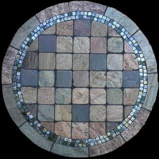 Colorado Natural Mosaic Stone Table Top 24" X 40" Oval   Coffee Tables