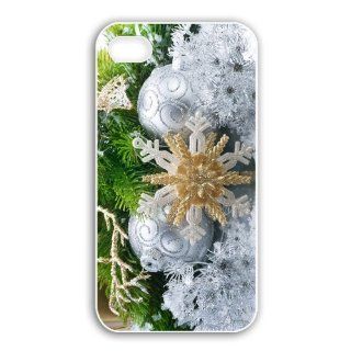 Beautiful Case for iphone4/4s Back Cover with Special Beautiful Pictures New Year white balls: Cell Phones & Accessories