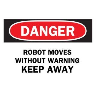 Brady 23030 Plastic, 10" X 14" Danger Sign Legend, "Robot Moves Without Warning Keep Away": Industrial Warning Signs: Industrial & Scientific
