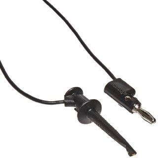 Pomona 3782 48 0 Minigrabber Test Clip to Multi Stacking Banana Plug Patch Cord, 48" Length, Black (Pack of 5): Electronic Components: Industrial & Scientific
