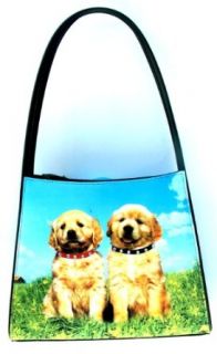 Labrador Retriever Puppies Dog Themed Shoulder Handbag: Tote Handbags: Clothing