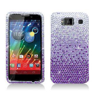 Motorola XT926 DROID RAZR HD [Verizon] Full Diamond Bling Hard Shell Case (Waterfall   Purple) Cell Phones & Accessories