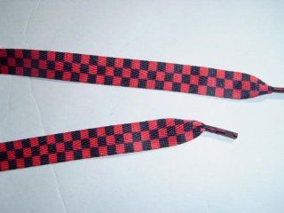 Fashion Shoe Laces   Black / Red Checkered 38" #905: Everything Else