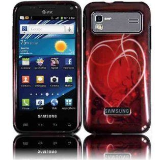 Black Red Heart Hard Cover Case for Samsung Captivate Glide SGH I927 Cell Phones & Accessories