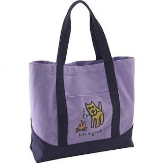 Life is good Camp Dog Tote Bag (Lilac): Clothing