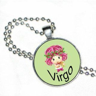 Children's Zodiac Virgo (Aug 23   Sept 22) on Silver Plate Pendent with 24" Silver Plate Ball Chain: Pendants: Jewelry