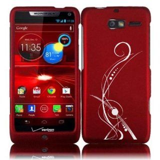 Accessories for Verizon Motorola Droid RAZR M XT907 (NOT for RAZR or RAZR MAXX)   Simply Red Abstract LaserArt Designer Rubberized Protective Hard Case Cover + Screen Protector: Cell Phones & Accessories