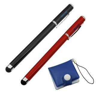 iKross 2pcs Stainless Universal Touch Screen Stylus w/ Pen (Black / Red) for Nokia Lumia 929/ 1520/ 2520/ 1020; Samsung Galaxy Note 3 2; iPhone 5S 5C 5, iPad 1, 2, 3, 4, Mini, Air Tablet with*Memory Card Case*: Cell Phones & Accessories