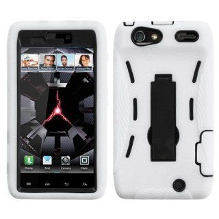 Hard Plastic Snap on Cover Fits Motorola XT910 XT912 XT915 Droid Razr Black/White Symbiosis Stand Verizon: Cell Phones & Accessories