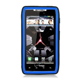 Eagle Cell PAMOTXT913SPSTBLBK Advanced Rugged Armor Hybrid Combo Case with Kickstand for Motoroal Droid Razr Maxx XT913   Retail Packaging   Blue/Black Cell Phones & Accessories