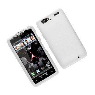 Rubberized Hard Faceplate Cover Phone Case for Motorola Droid Razr Maxx XT913 XT916 White Cell Phones & Accessories