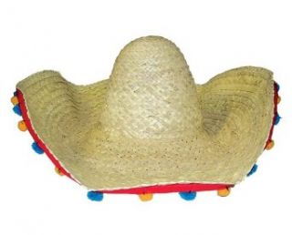 Sombrero With Colored Pompoms   Adult Std.: Clothing