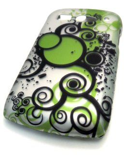 Kyocera Hydro C5170 Green Circle Abstract Design MATTE Rubberized Feel Rubber Coated Case Skin Cover Protector Mobile Phone Accessory Boost Mobile: Cell Phones & Accessories