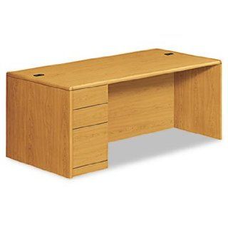 10700 Single Pedestal Desk, Full Left Pedestal, 72w x 36d x 29 1/2h, Harvest by HON (Catalog Category: Furniture & Accessories / Desks) : Office Desks : Office Products