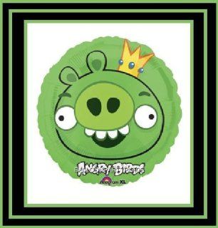 KING PIG ANGRY BIRDS BALLOON birthday party supplies decorations GREEN mylar boy: Everything Else