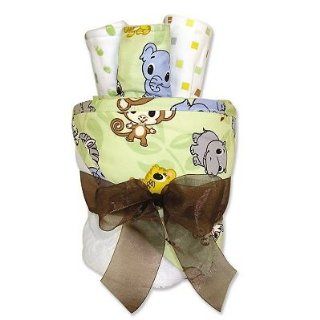 Trend Lab Chibi Zoo Animals Towel and Washcloth Gift Cake Set baby gift idea : Hooded Baby Bath Towels : Baby