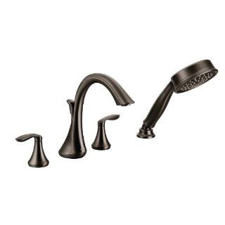 Moen T944ORB Eva Two Handle High Arc Roman Tub Faucet and Hand Shower without Valve, Oil Rubbed Bronze    
