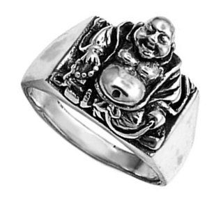 925 Sterling Silver Buddha Ring   Size 7 Jewelry