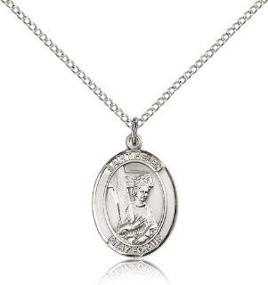 .925 Sterling Silver Saint St. Helen Medal Pendant 3/4 x 1/2 Inches Difficult Marriages 8043  Comes with a .925 Sterling Silver Lite Curb Chain Neckace And a Black velvet Box: Pendant Necklaces: Jewelry