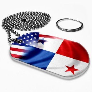 Dog Tag Necklace / Keychain with Flag of Panama and USA: Everything Else