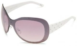 Steve Madden Women's S576 Oversized Sunglasses,White/Purple Frame/Purple Lens,one size Clothing