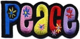 Peace Embroidered Iron On Hippie Applique Patch: Clothing