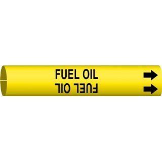 Brady 4063 G Brady Strap On Pipe Marker, B 915, Black On Yellow Printed Plastic Sheet, Legend "Fuel Oil" Industrial Pipe Markers