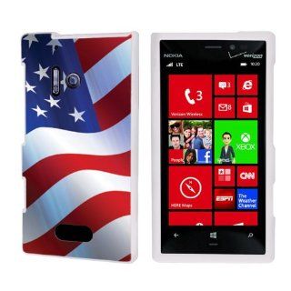 Nokia Lumia 928 White Protective Case   USA Flag By SkinGuardz Cell Phones & Accessories