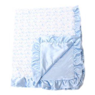 Max Daniel *BLUE/WHITE ROSEBUDS* Security and Baby Blankets Baby Blanket : Infant And Toddler Apparel : Clothing