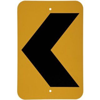 Brady 113290 12" Width x 18" Height B 959 Reflective Aluminum, Black on Yellow Traffic Sign, Chevron Symbol: Industrial Warning Signs: Industrial & Scientific
