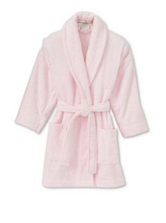 Aegean Apparel Solid Terry Loop Girl's Bathrobe, 100% Cotton, Lt. Pink: Clothing