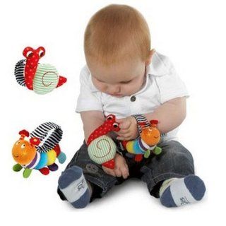 Plush Garden Bug Wrist Rattle Baby Toys, One Inchworm/ Snail : Baby Toys : Baby