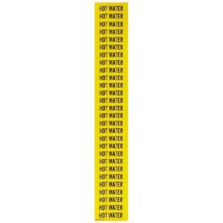 Brady 91937 Semiconductor & Chemical Pipe Markers, B 946, 1/2" Height X 2 1/4"W, Yellow On Black Pressure Sensitive Vinyl, Legend "Hot Water": Industrial Pipe Markers: Industrial & Scientific