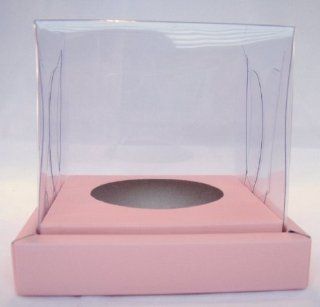 Individual Pink Clear Top Cupcake Boxes pack of 10: Kitchen & Dining