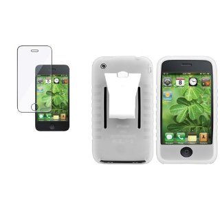 CommonByte Clear Silicone Case Skin Pouch + LCD Screen Protector Accessory For Apple iPhone Cell Phones & Accessories