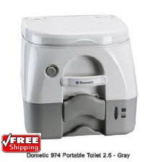 Dometic Portable Toilet 974   2.6 Gal. W/Hold Downs & MSD Fittings Gray: Automotive
