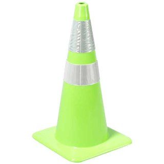 Cortina 03 500 68 PVC Traffic Cone with 6" Upper/ 4" Lower Reflective Collars, 28" Height, Fluorescent Green: Science Lab Safety Cones: Industrial & Scientific